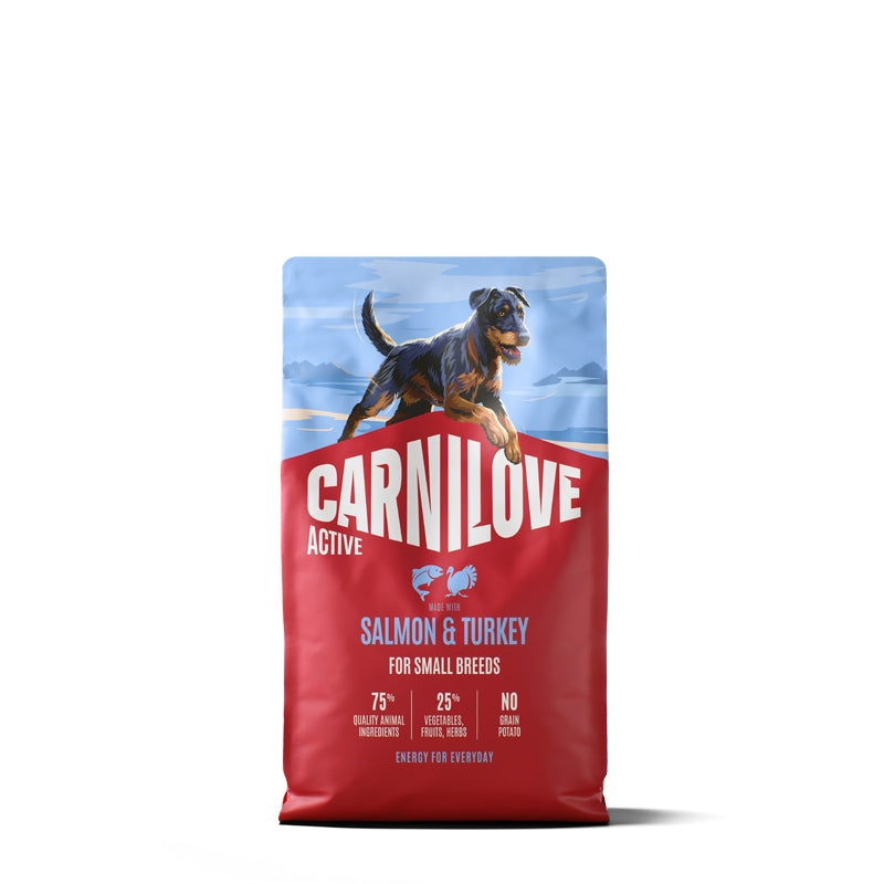 Carnilove Dog Active Adult Mini, briketi - losos in puran