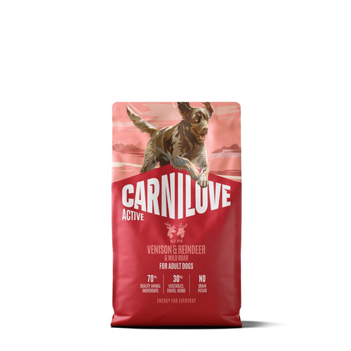 Carnilove Dog Active Adult, briketi - divjačina, jelen in divja svinja