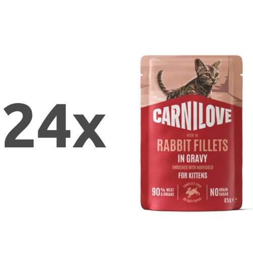 Carnilove Cat Kitten vrečka, koščki v omaki - puran in zajec - 85 g - 24 x 85 g