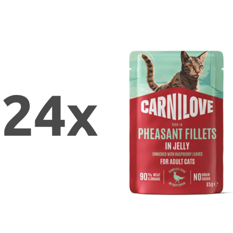 Carnilove Cat Adult vrečka, koščki v želeju - puran in fazan - 85 g - 24 x 85 g