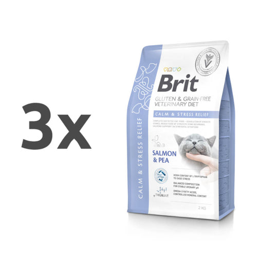Brit GF Veterinarska dieta za mačke - Calm & Stress Relief - 3 x 2 kg