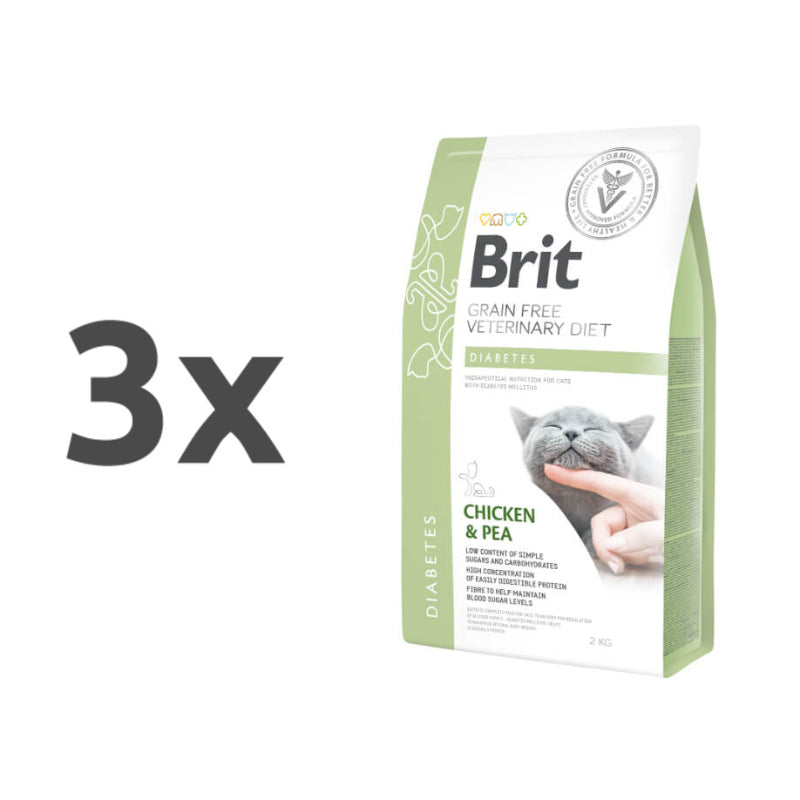 Brit GF Veterinarska dieta za mačke - Diabetes - 3 x 2 kg