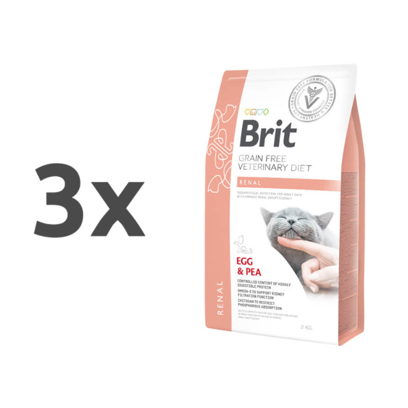 Brit GF Veterinarska dieta za mačke - Renal - 3 x 2 kg