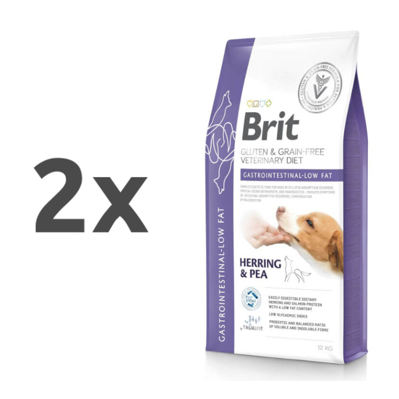 Brit GF Veterinarska dieta za pse - Gastrointestinal Low Fat - 2 x 12 kg