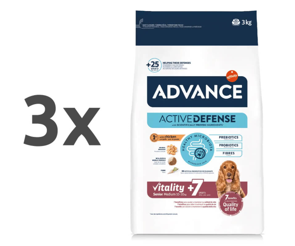 Advance Senior Medium Vitality +7 - piščanec - 3 x 3 kg