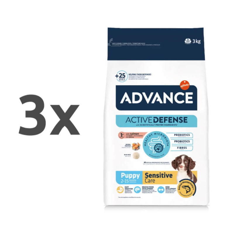 Advance Puppy Sensitive - losos in riž - 3 x 3 kg