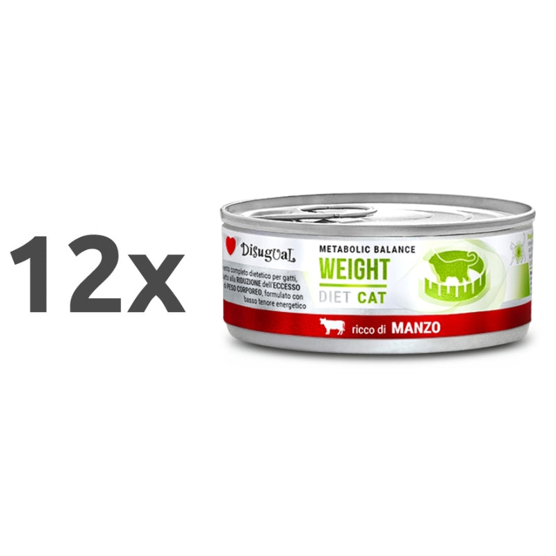 Disugual Cat veterinarska dieta Metabolic Balance Weight, govedina - 85 g - 12 x 85 g