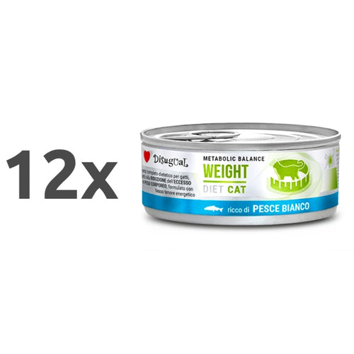Disugual Cat veterinarska dieta Metabolic Balance Weight, bela riba - 85 g - 12 x 85 g