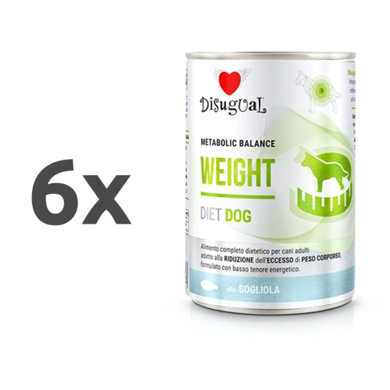 Disugual Dog veterinarska dieta Metabolic Balance Weight, bela riba - 400 g - 6 x 400 g