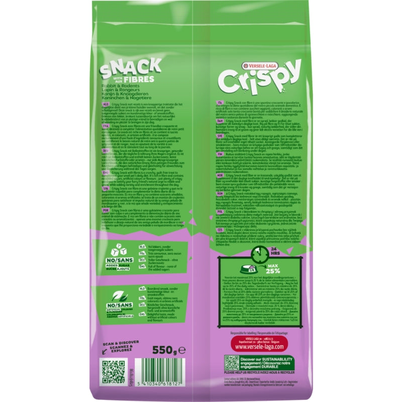 Versele-Laga Crispy Snack priboljšek za kunce in glodalce, vlaknine - 550 g
