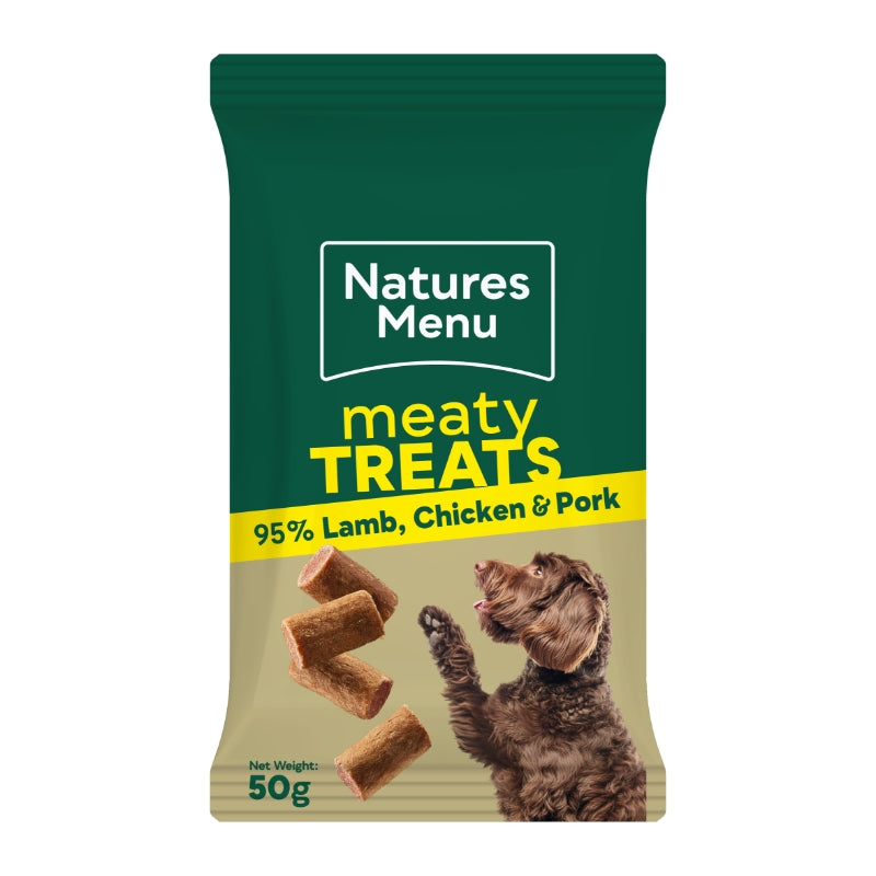 Natures menu Dog Meaty Treats priboljški za pse - jagnjetina, piščanec in svinjina - 50 g