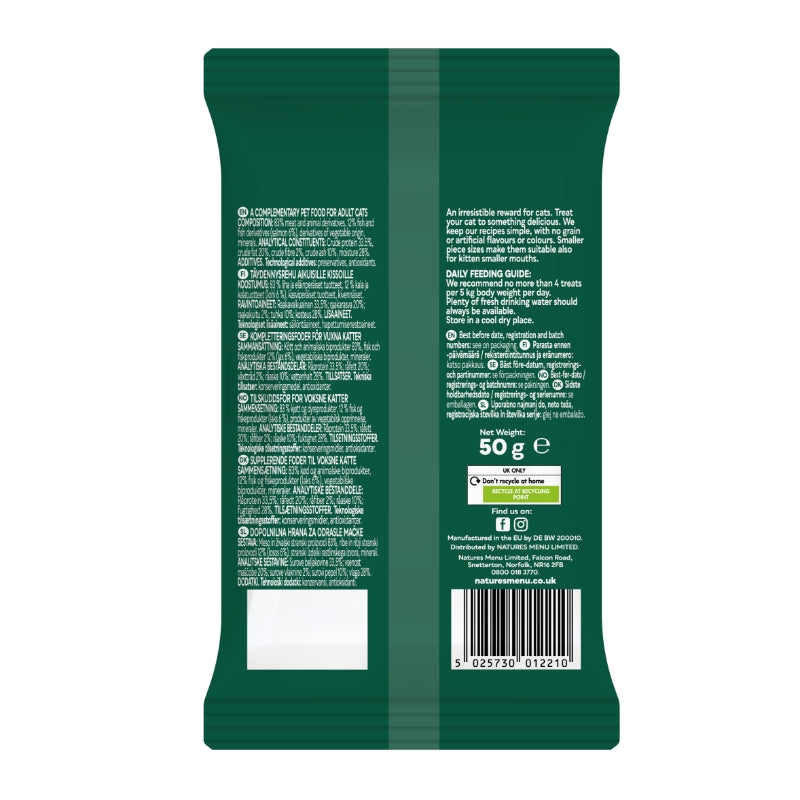 Natures menu Cat Meaty Treats priboljški za mačke - losos, postrv in svinjina - 50 g