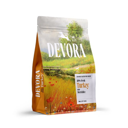 Devora Dog Mini Adult Semi-Moist briketi - puran in divjačina - 5 kg