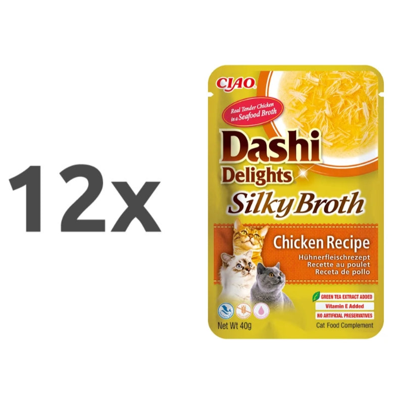Inaba Cat Dashi Delights trakci v juhi, piščanec - 40 g - 12 x 40 g