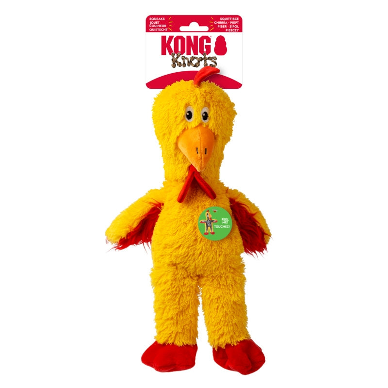 KONG plišasta igrača Knots M/L, piščanec - 35,6 x 24,7 cm