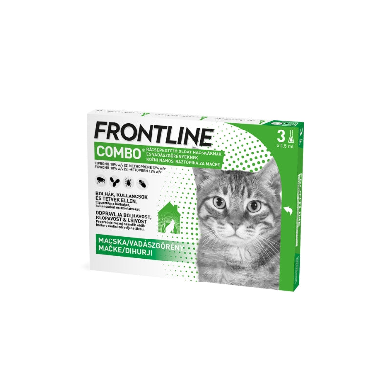 Frontline Combo ampule proti zunanjim zajedavcem za mačke - 3 x 0,5 ml