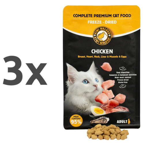Kiwi Walker Freeze Dried hrana za odrasle mačke, piščanec - 150 g - 3 x 150 g