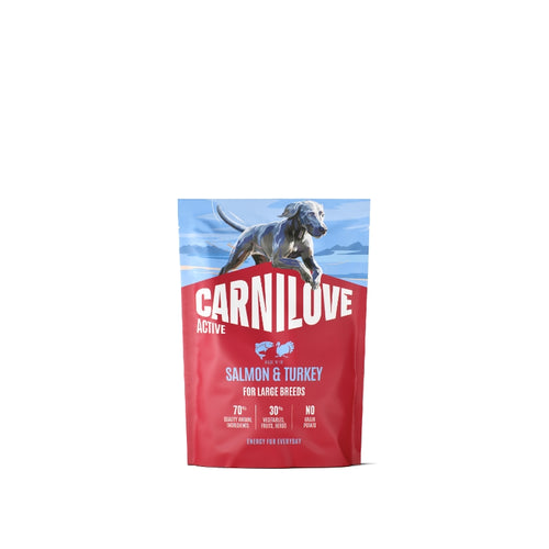 Carnilove Dog Active Adult Large, briketi - losos in puran - 1,5 kg