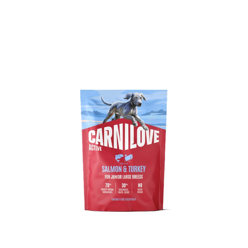 Carnilove Dog Active Junior Large, briketi - losos in puran - 1,5 kg
