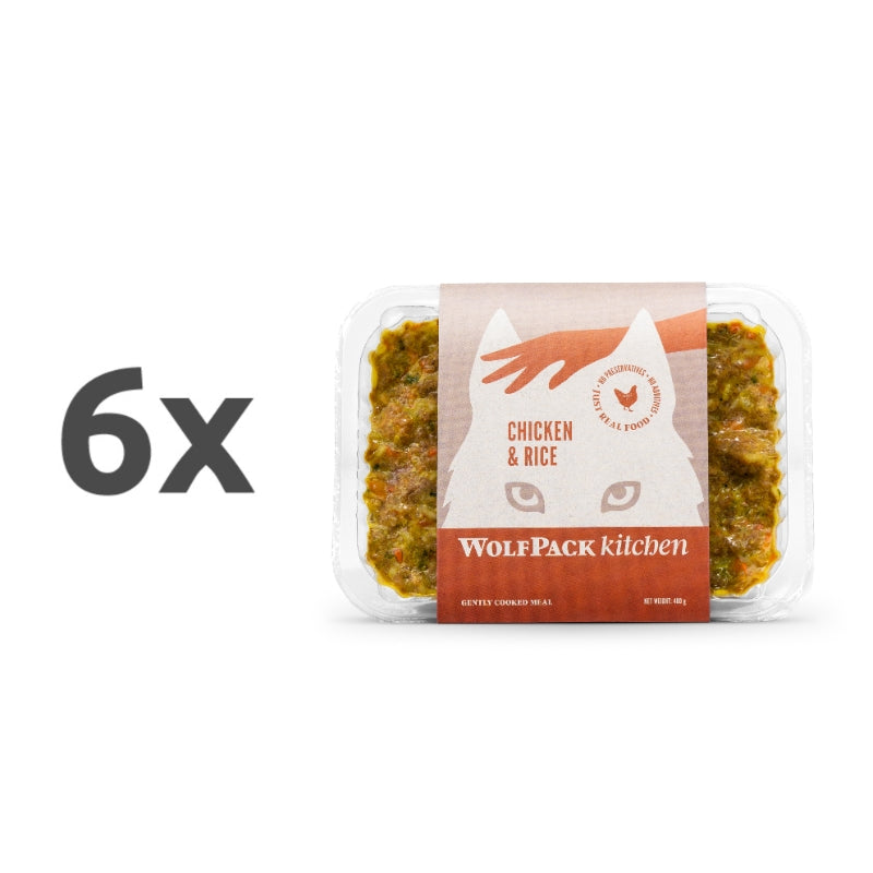 Wolfpack Kitchen kuhana zamrznjena hrana, piščanec in riž - 400 g - 6 x 400 g