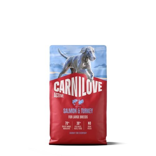 Carnilove Dog Active Adult Large, briketi - losos in puran