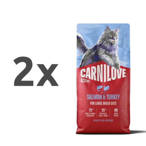 Carnilove Cat Active Adult Large, briketi - losos in puran - 2 x 6 kg