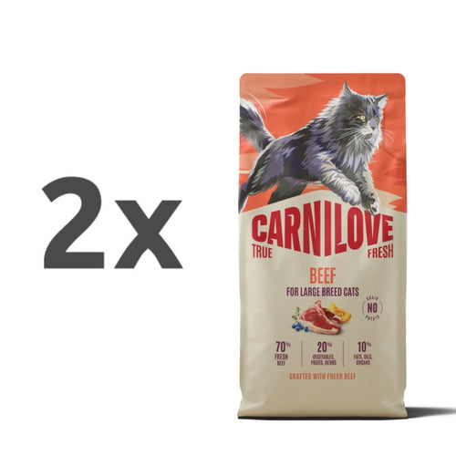 Carnilove Cat True Fresh Adult Large, briketi - govedina - 2 x 6 kg