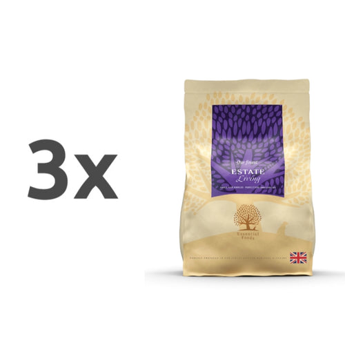 Essential Foods Dog Estate Adult - jagnjetina , divjačina in piščanec - mini ali large - 3 x 2,5 kg