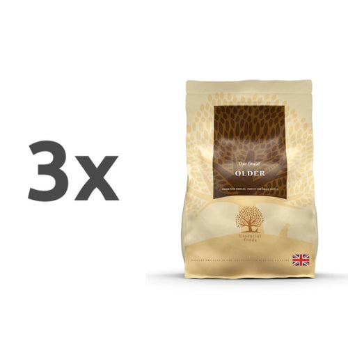 Essential Foods Dog Older Senior - piščanec, raca in ribe - mini ali large - 3 x 2,5 kg