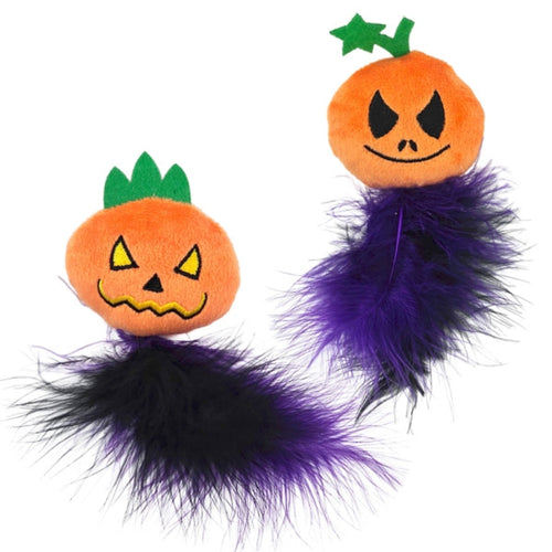 Nobby strašljiva plišasta buča Halloween s perjem, različni motivi - 17 cm
