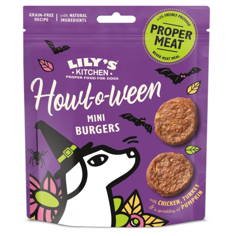 Lily's Kitchen Howl-o-Ween Mini Burgers priboljški s perutnino in bučo - 70 g