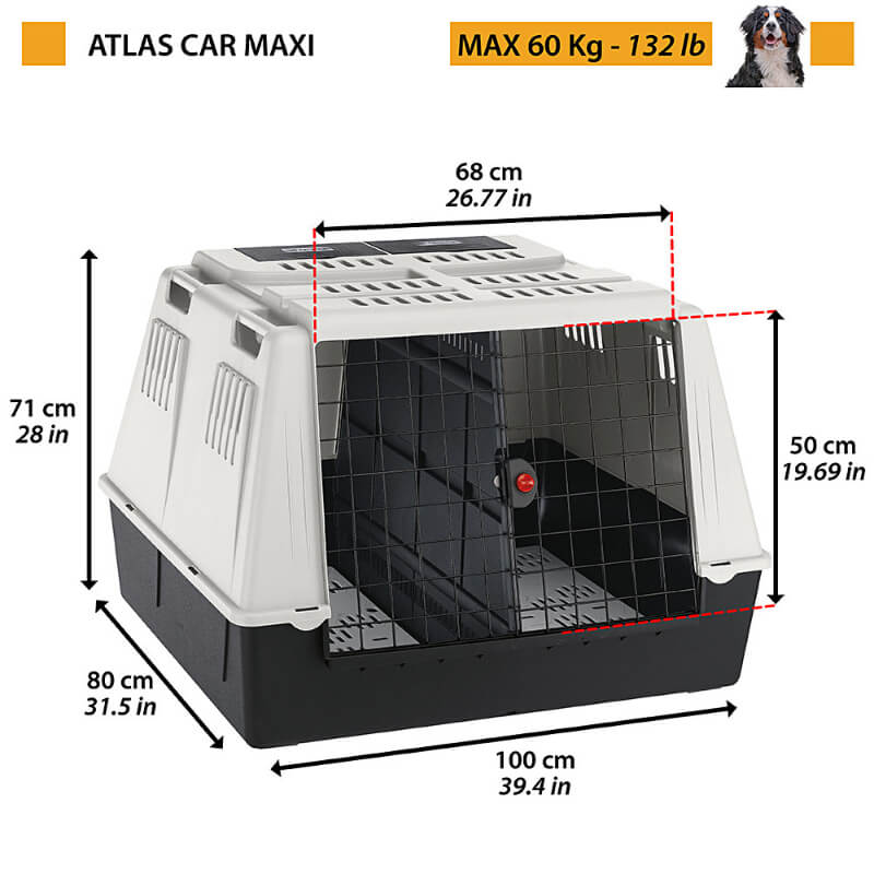 Ferplast Atlas Car MAXI transporter za prtljažnik, siv - 100 x 80 x 71 cm (2)